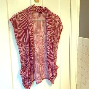 HeartSoul red zebra print knit vest - size L